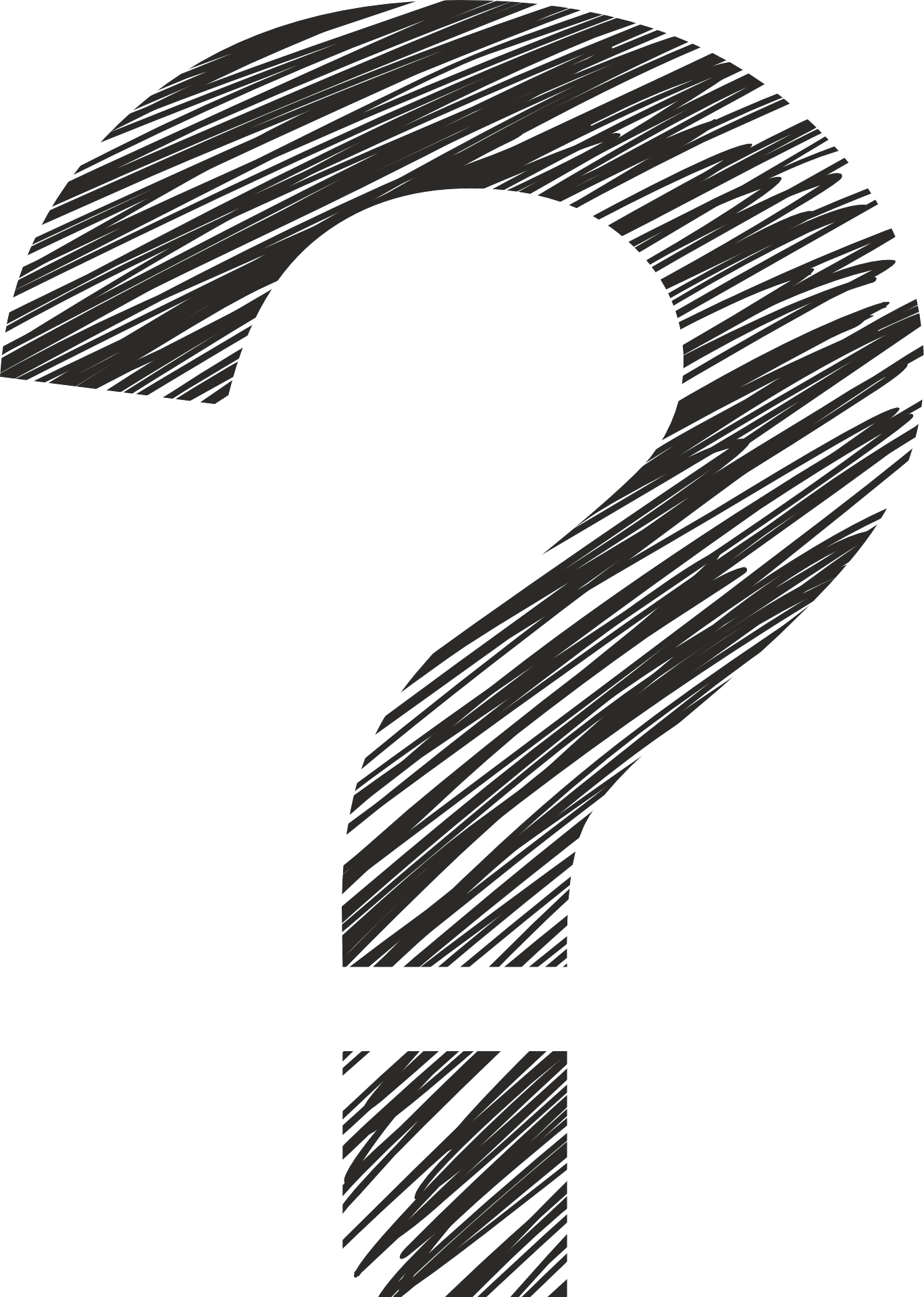 Question mark on transparent background